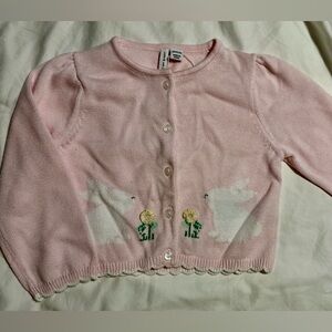 Janie and Jack Light Pink Bunny Cardigan